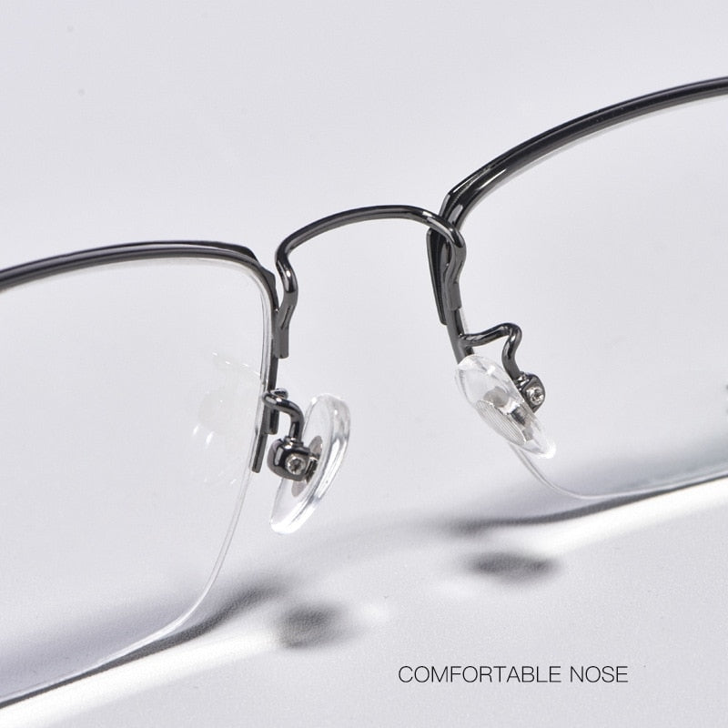 Yimaruili Unisex Semi Rim Titanium Frame Eyeglasses 8017JX Semi Rim Yimaruili Eyeglasses