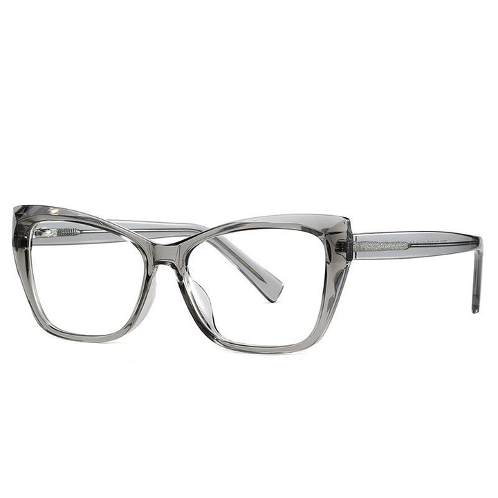 Chashma Women's Full Rim Cat Eye Alloy Acetate Eyeglasses 2002 Full Rim Chashma Transparent Gray