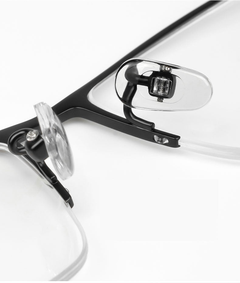 Reven Jate Men's Semi Rim Square Titanium Eyeglasses Ej8606 Semi Rim Reven Jate
