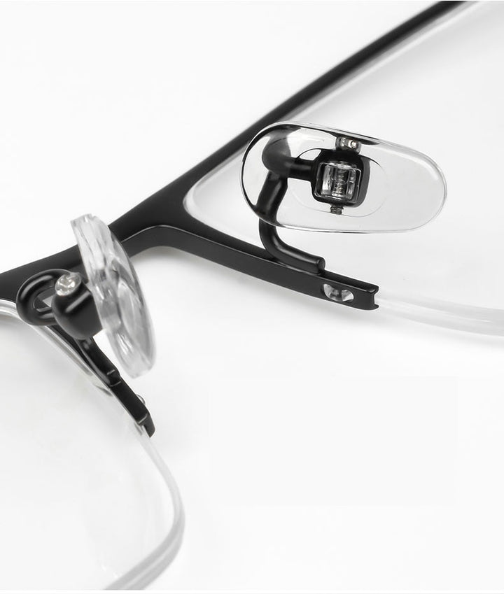 Reven Jate Men's Semi Rim Square Titanium Eyeglasses Ej8606 Semi Rim Reven Jate