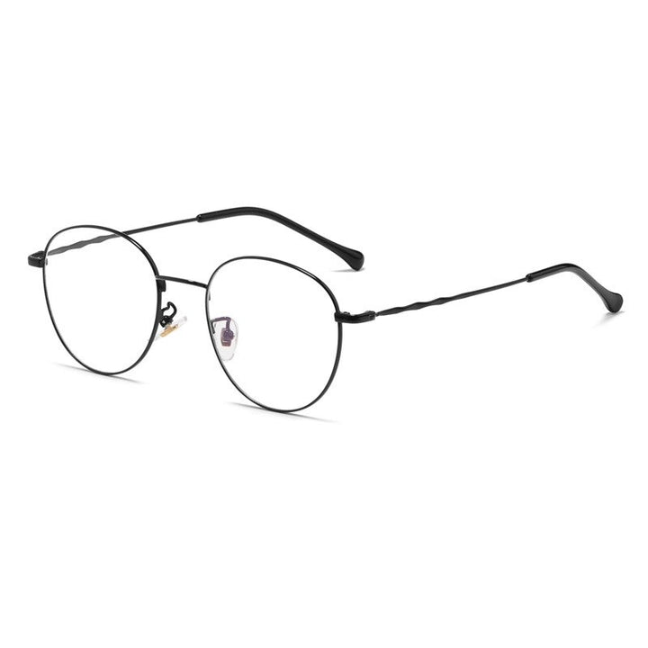 Yimaruili Unisex Full Rim Round Titanium Frame Eyeglasses 2011 Full Rim Yimaruili Eyeglasses Black