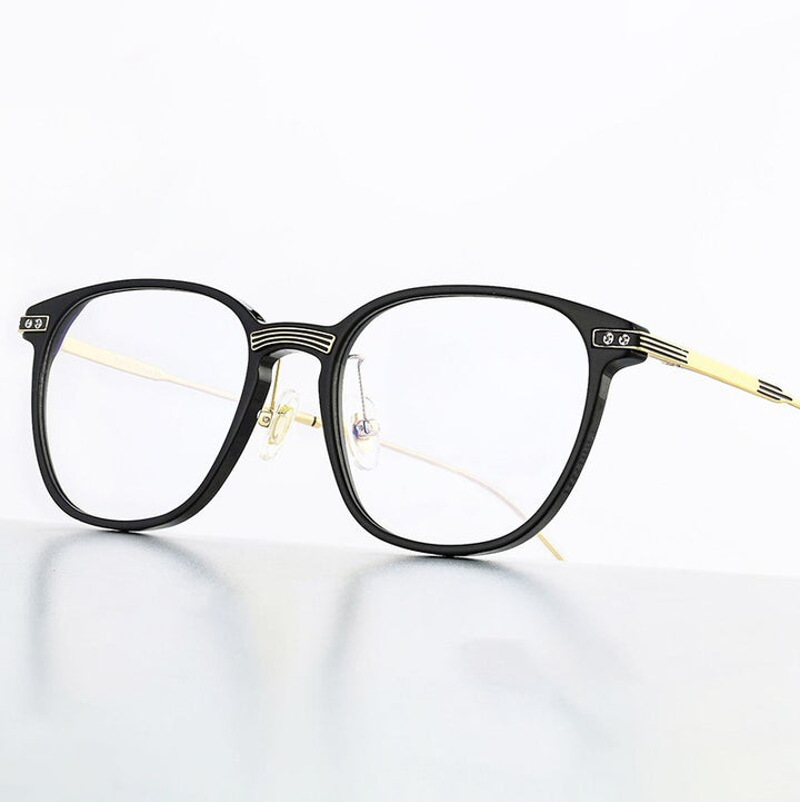 Aissuarvey Titanium Acetate Plated Full Horn Rim Square Frame Unisex Eyeglasses Frame Aissuarvey Eyeglasses   