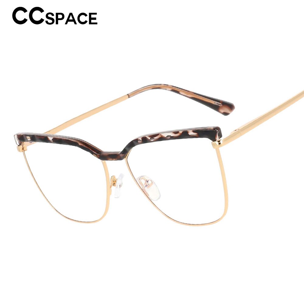 CCspace Unisex Full Rim Square Cat Eye Tr 90 Alloy Frame Eyeglasses 53366 Full Rim CCspace