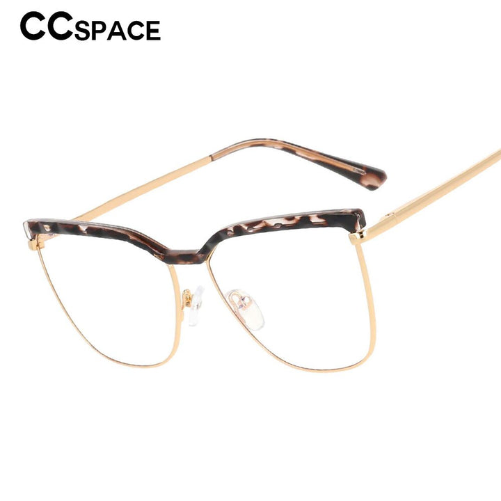 CCspace Unisex Full Rim Square Cat Eye Tr 90 Alloy Frame Eyeglasses 53366 Full Rim CCspace