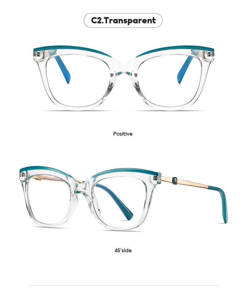 Hotony Women's Full Rim Cat Eye TR 90 Resin Frame Eyeglasses 2065 Full Rim Hotony   