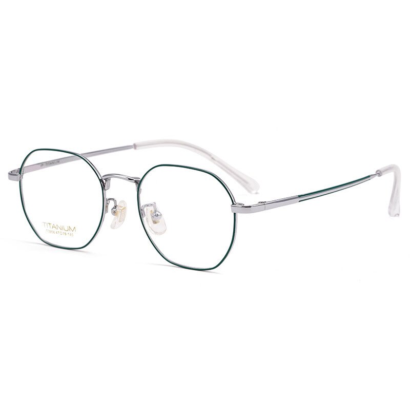 Hotochki Unisex Full Rim Polygon Beta Titanium Eyeglasses T3956 Full Rim Hotochki