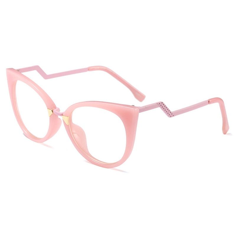 Hotony Women's Full Rim Cat Eye Acetate Frame Eyeglasses 97320 Full Rim Hotony Pink