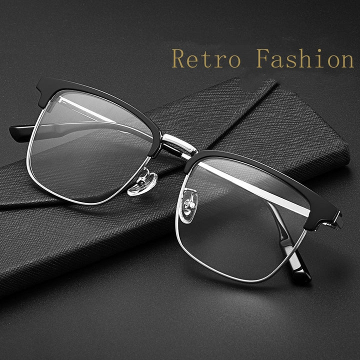 Yimaruili Men's Full Rim Square β Titanium Frame Eyeglasses 2312YJ Full Rim Yimaruili Eyeglasses