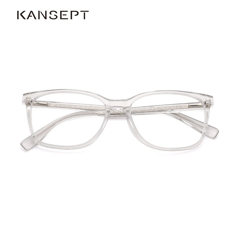 Kansept Women's Full Rim Round Crystal Acetate Frame Eyeglasses G3001 Full Rim Kansept   