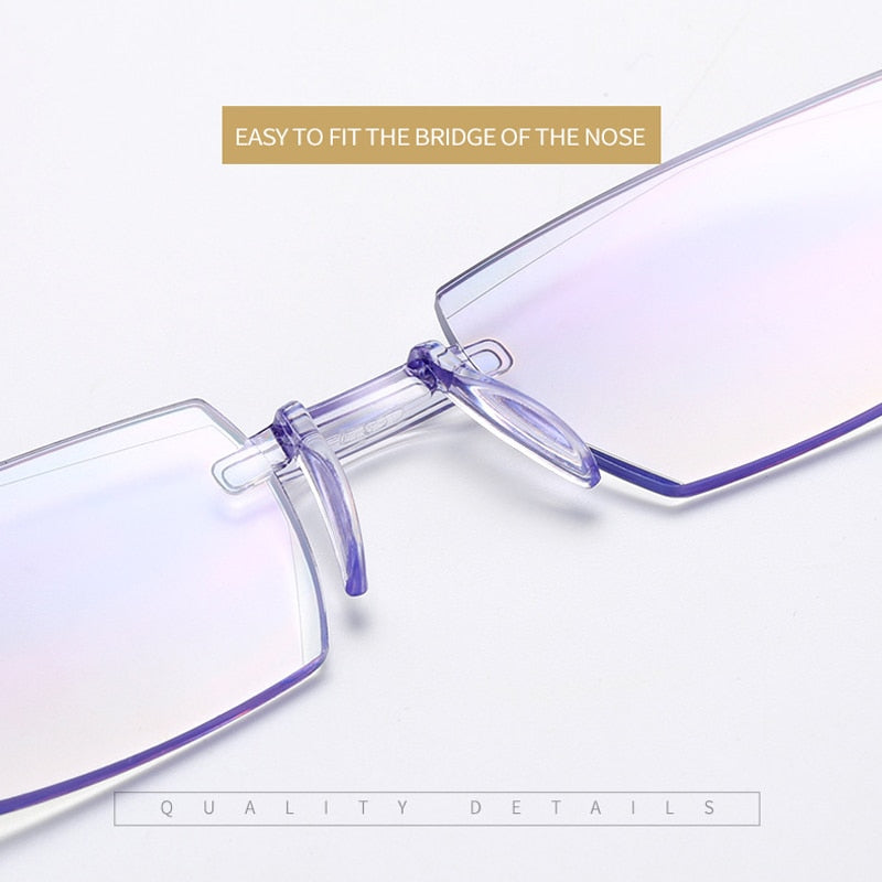 Iboode Women's Rimless Square Acetate Reading Glasses 5132 Reading Glasses Iboode