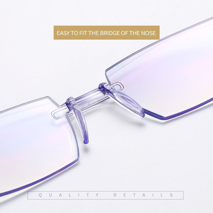 Iboode Women's Rimless Square Acetate Reading Glasses 5132 Reading Glasses Iboode
