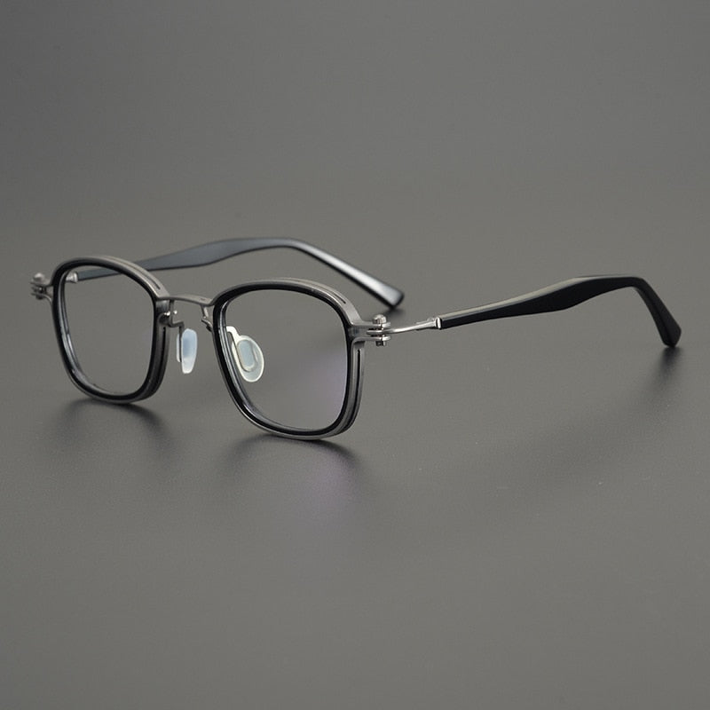 Gatenac Unisex Full Rim Square Acetate Alloy Frame Eyeglasses Gxyj698 Full Rim Gatenac