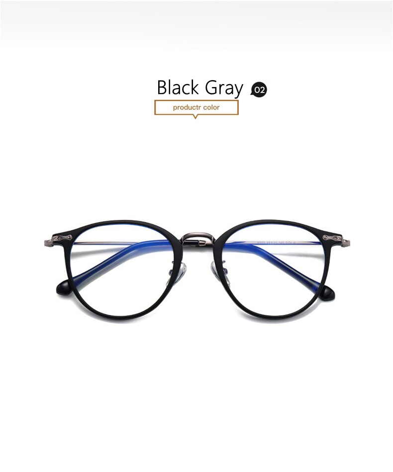 Yimaruili Women's Full Rim Round Resin Metal Frame Eyeglasses 8303 Full Rim Yimaruili Eyeglasses