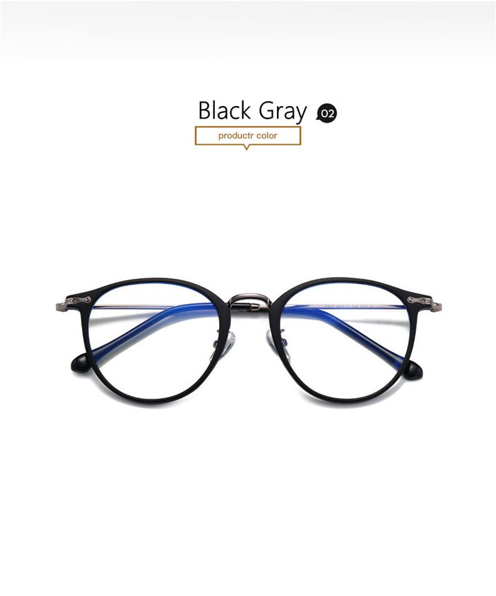 Yimaruili Women's Full Rim Round Resin Metal Frame Eyeglasses 8303 Full Rim Yimaruili Eyeglasses