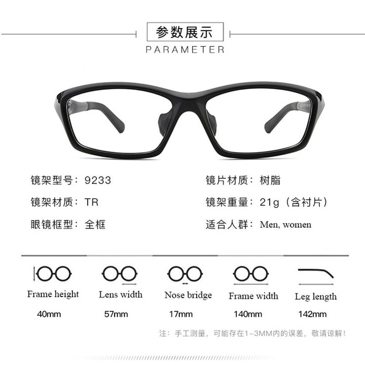 Bclear Men's Full Rim TR90 Square Sport Eyeglasses Zt9233 Full Rim Bclear