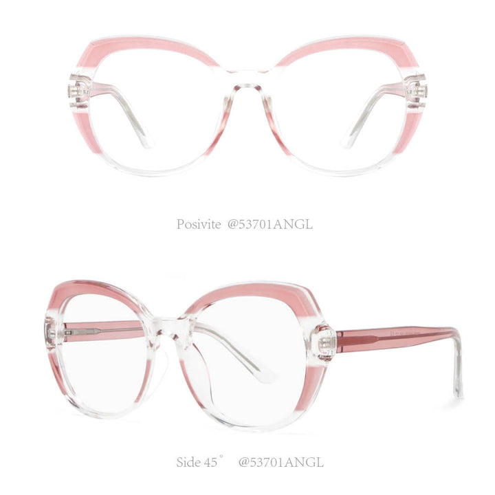 CCspace Women's Full Rim Round Tr 90 Titanium Frame Eyeglasses 53701 Full Rim CCspace