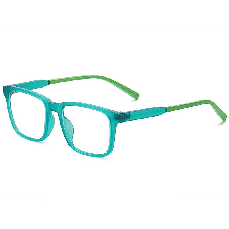 Reven Jate Unisex Children's Full Rim Square Tr 90 Silicone Eyeglasses 5105 Full Rim Reven Jate transparent green