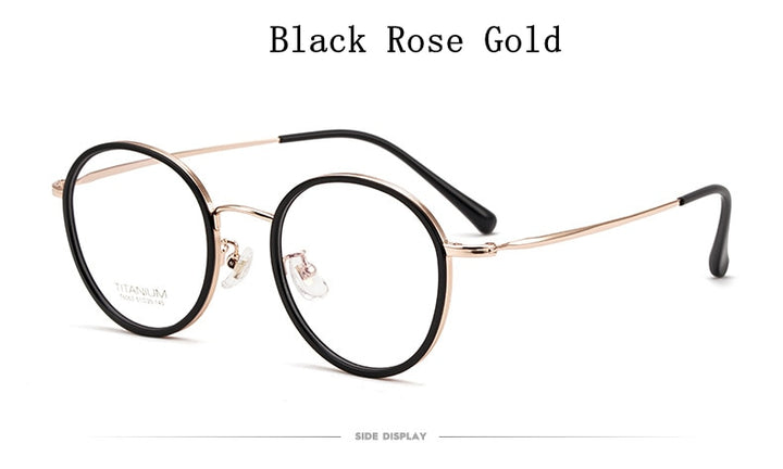 Yimaruili Unisex Full Rim Elastic β Titanium Round Frame Eyeglasses T6053 Full Rim Yimaruili Eyeglasses