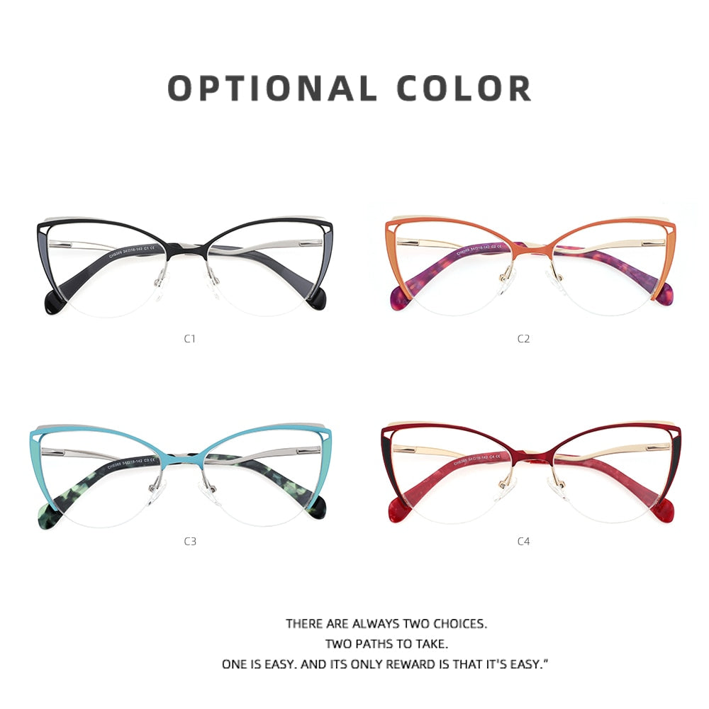 Laoyehui Women's Eyeglasses Cat Eye Alloy Reading Glasses 8369 Reading Glasses Laoyehui