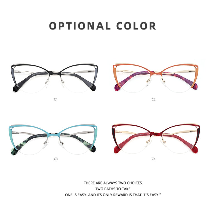 Laoyehui Women's Eyeglasses Cat Eye Alloy Reading Glasses 8369 Reading Glasses Laoyehui