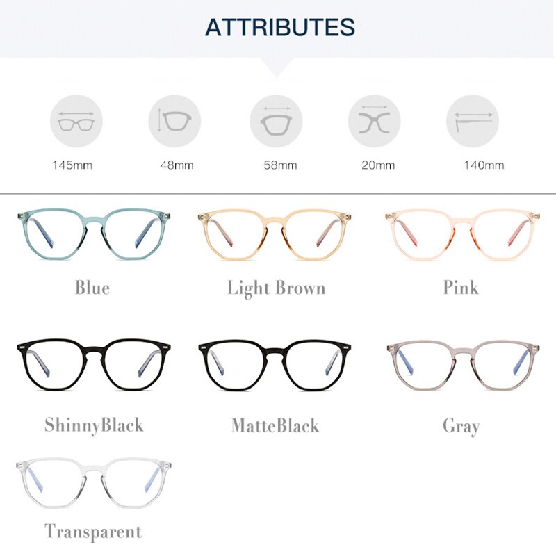 Handoer Unisex Full Rim Round Square Tr 90 Eyeglasses 203 Full Rim Handoer