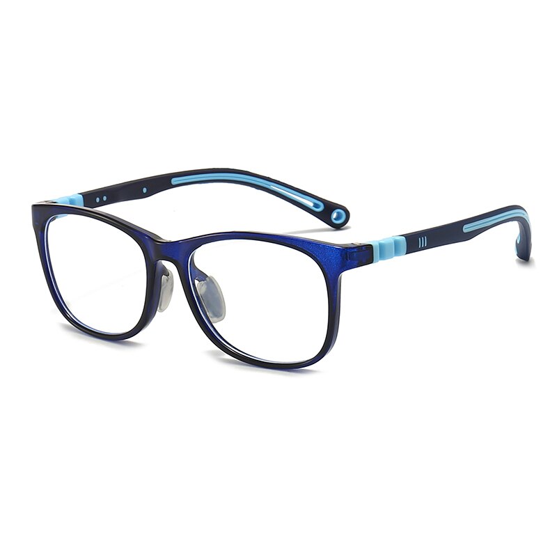 Oveliness Unisex Children's Full Rim Square Tr 90 Silicone Titanium Eyeglasses Trd105 Full Rim Oveliness c3 blue