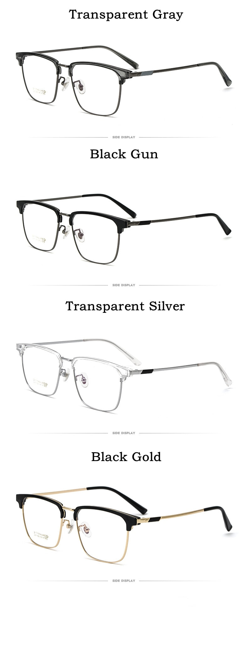 Yimaruili Men's Full Rim IP Plated β Titanium Square Frame Eyeglasses 2311YJ Full Rim Yimaruili Eyeglasses