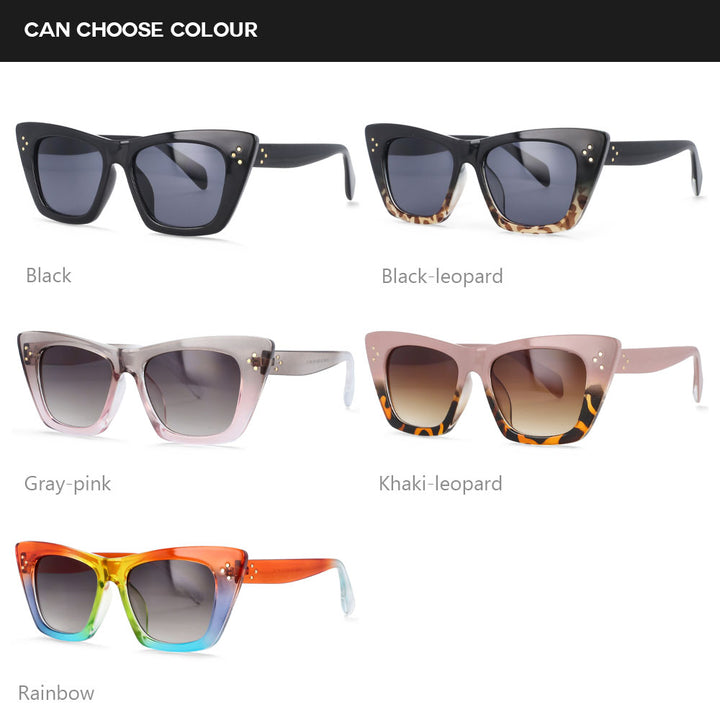CCspace Women's Full Rim Cat Eye Rivet Acetate Frame Sunglasses 54001 Sunglasses CCspace Sunglasses