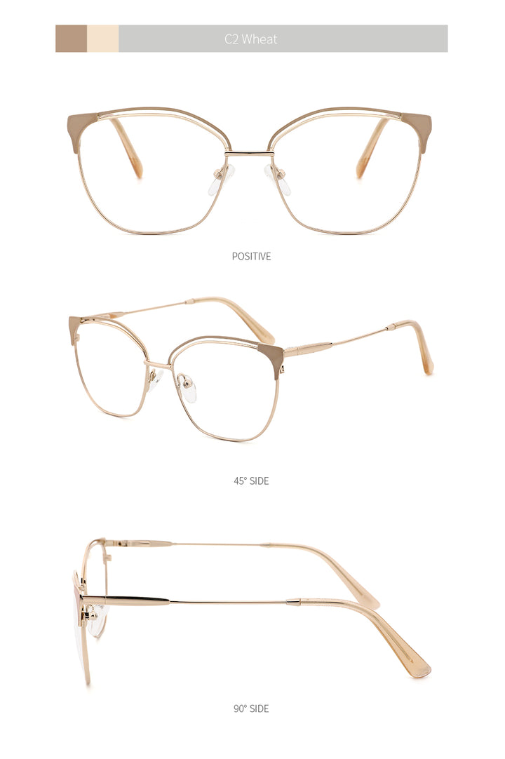 Kansept Women's Full Rim Cat Eye Stainless Steel Frame Eyeglasses Mg3532 Full Rim Kansept