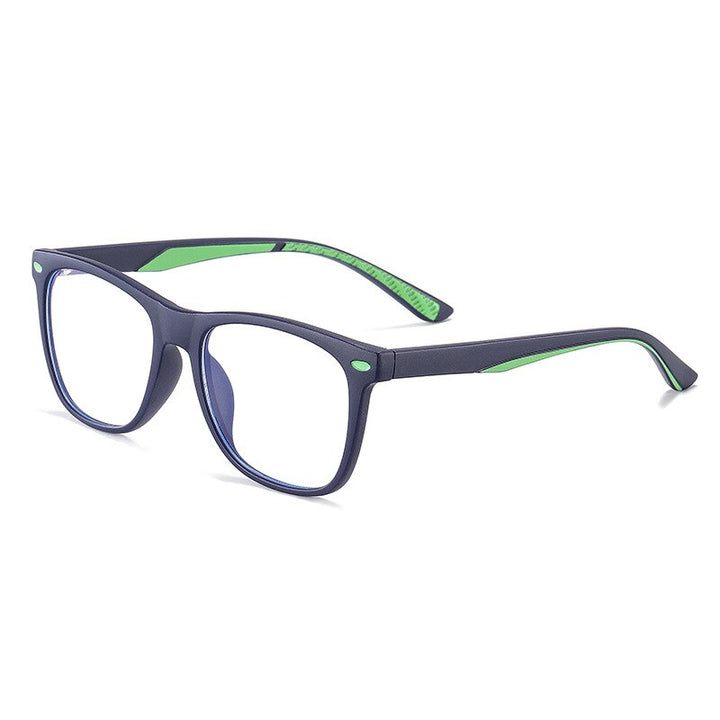 Yimaruili Unisex Youth Full Rim TR 90 Resin Acetate Frame Anti Blue Light Computer Eyeglasses 5102 Full Rim Yimaruili Eyeglasses Dark Blue