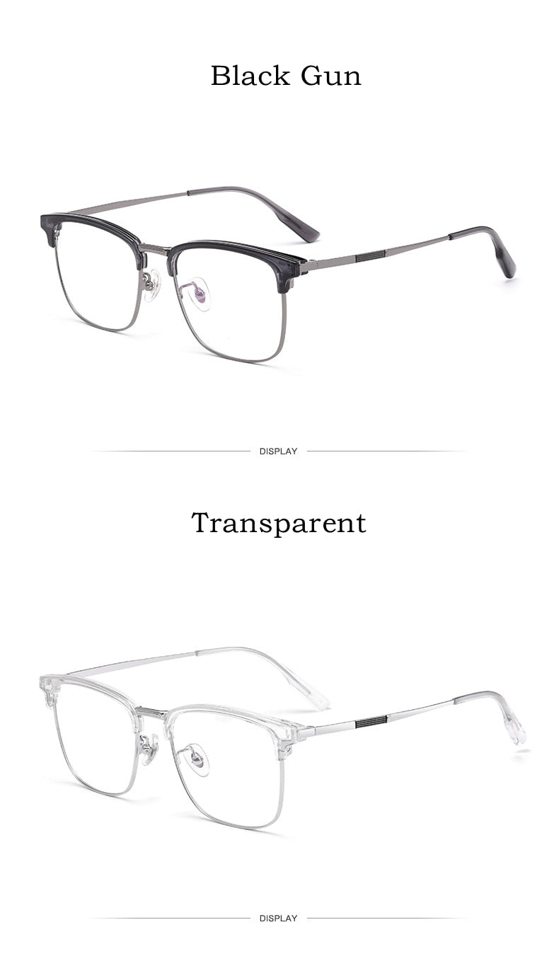 Yimaruili Men's Full Rim Square β Titanium Frame Eyeglasses 2312YJ Full Rim Yimaruili Eyeglasses