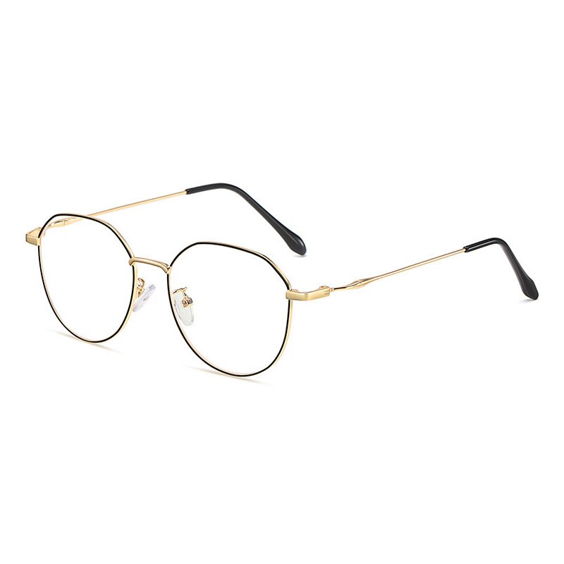 Handoer Unisex Full Rim Polygonal Square Alloy Eyeglasses 1913 Full Rim Handoer Gold