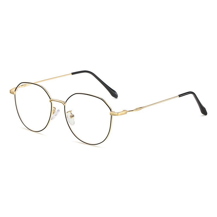 Handoer Unisex Full Rim Polygonal Square Alloy Eyeglasses 1913 Full Rim Handoer Gold