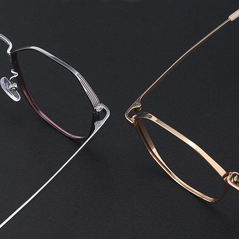Muzz Unisex Full Rim Round Polygonal Titanium Frame Eyeglasses 32 Full Rim Muzz