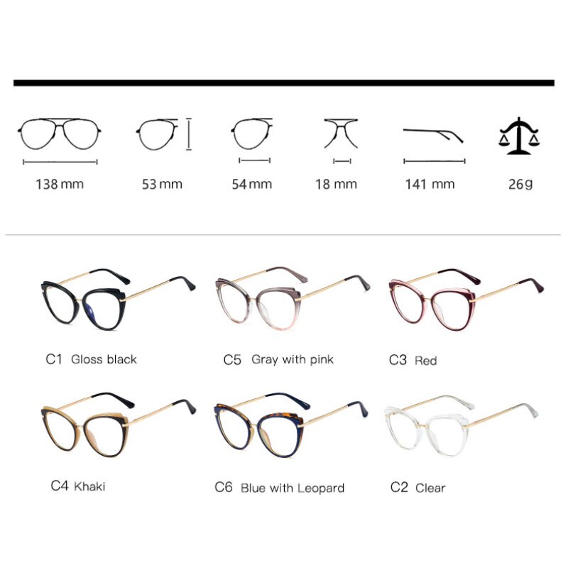 Hotony Women's Full Rim Round Cat Eye Acetate Eyeglasses 95284 Full Rim Hotony