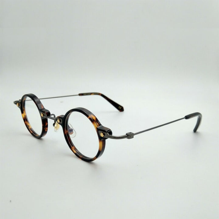 Yujo Unisex Full Rim Round Eyeglasses Acetate Y008 Full Rim Yujo