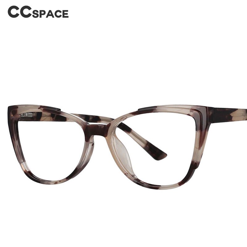 CCspace Unisex Full Rim Square Cat Eye Tr 90 Titanium Frame Eyeglasses 53103 Full Rim CCspace