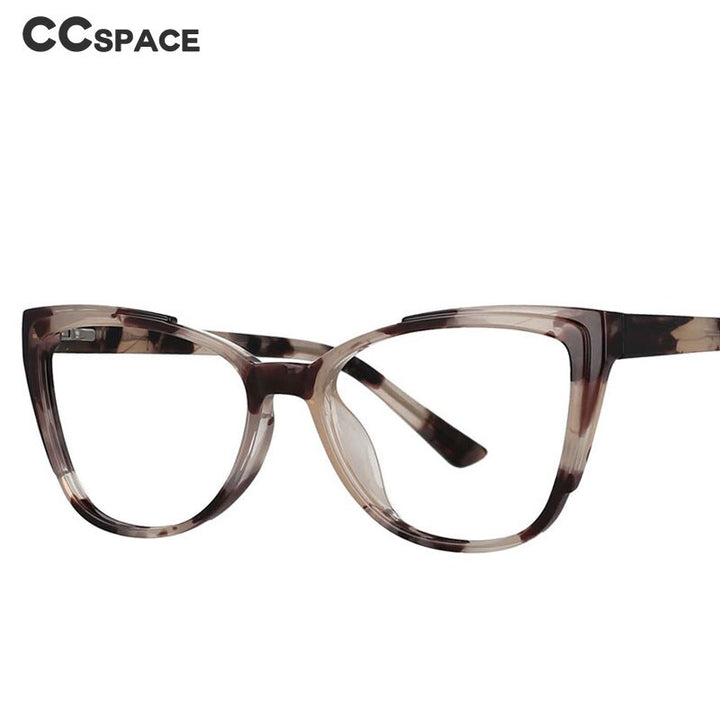 CCspace Unisex Full Rim Square Cat Eye Tr 90 Titanium Frame Eyeglasses 53103 Full Rim CCspace