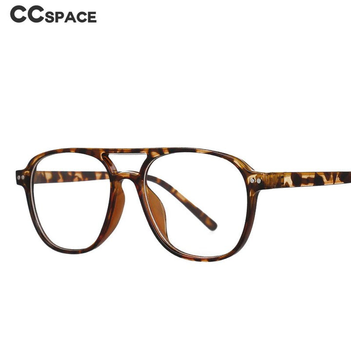 CCspace Unisex Full Rim Square Resin Double Bridge Frame Eyeglasses 53120 Full Rim CCspace