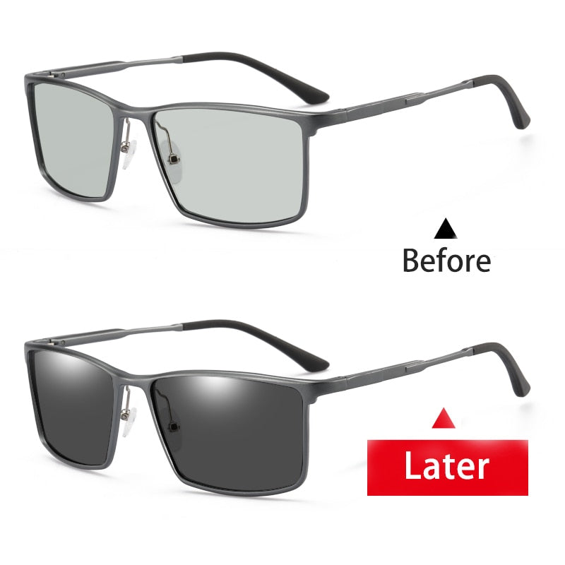 Aidien Unisex Aluminum Magnesium Photochromic Myopic Sunglasses B8177 C1 C2 C3 Sunglasses Aidien Polarized-C3 0 