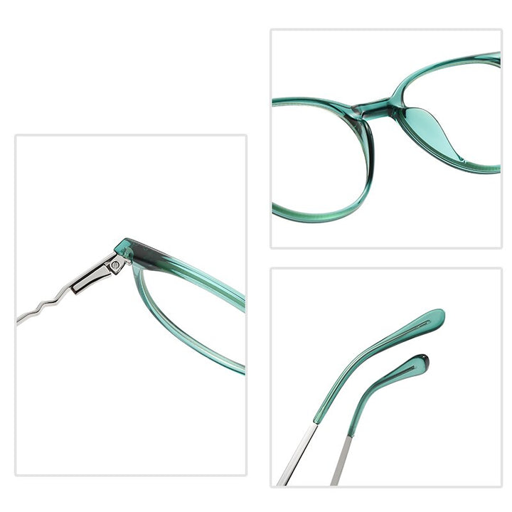 Hotochki Women's Full Rim Round TR-90 Resin Alloy Frame Eyeglasses 2055 Full Rim Hotochki