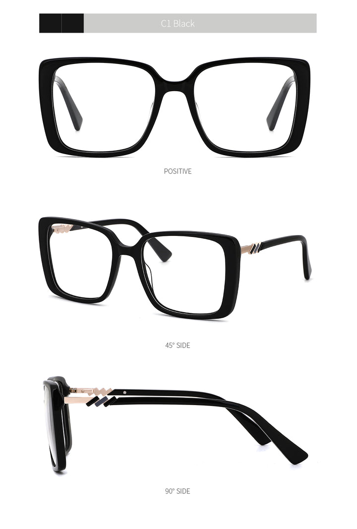 Kansept Women's Full Rim Square Acetate Alloy Frame Eyeglasses Mg6114 Full Rim Kansept