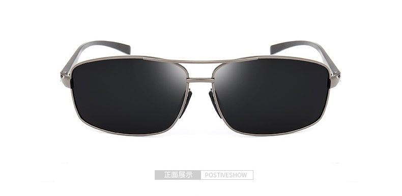 Reven Jate Men's Full Rim Rectangle Alloy Polarized Sunglasses 2458 Sunglasses Reven Jate