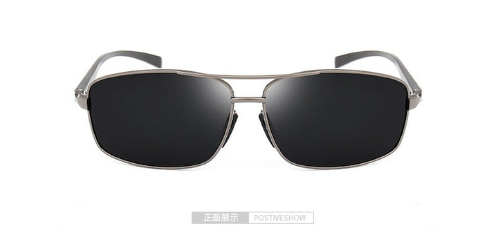 Reven Jate Men's Full Rim Rectangle Alloy Polarized Sunglasses 2458 Sunglasses Reven Jate