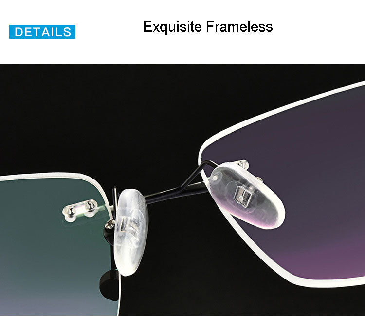 Hotochki Men's Rimless Alloy Screwless Frame Eyeglasses 7053 Rimless Hotochki