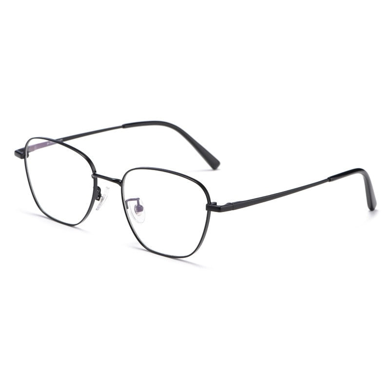 Yimaruili Unisex Full Rim Polygonal Titanium Frame Eyeglasses 9026JY Full Rim Yimaruili Eyeglasses Black