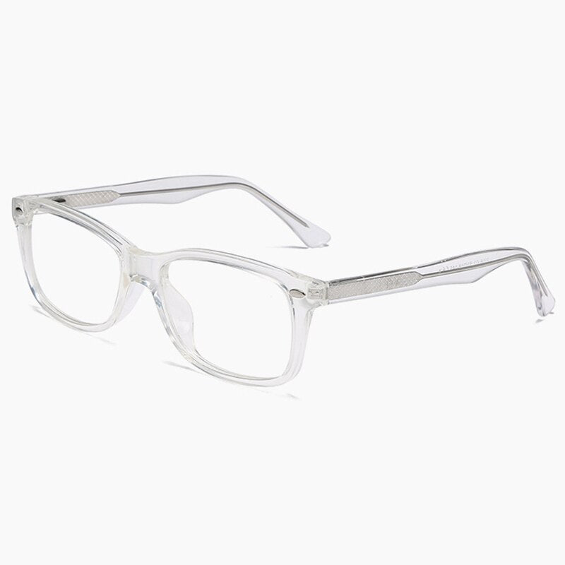 Hotony Women's Full Rim Square Acetate Frame Eyeglasses 2008 Full Rim Hotony Transparent