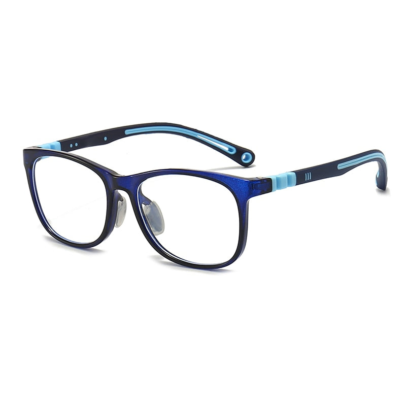 Oveliness Unisex Children's Full Rim Square Tr 90 Silicone Titanium Eyeglasses Trd105 Full Rim Oveliness