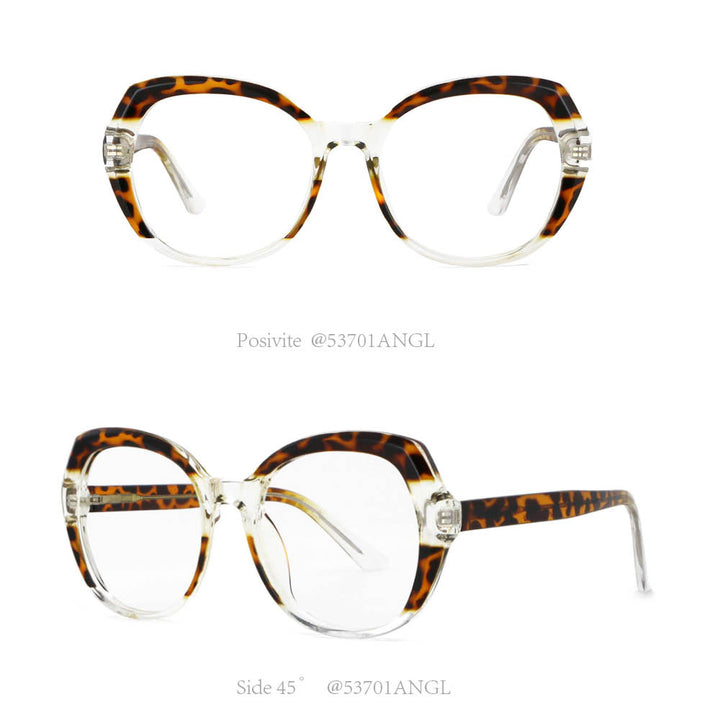 CCspace Women's Full Rim Round Tr 90 Titanium Frame Eyeglasses 53701 Full Rim CCspace