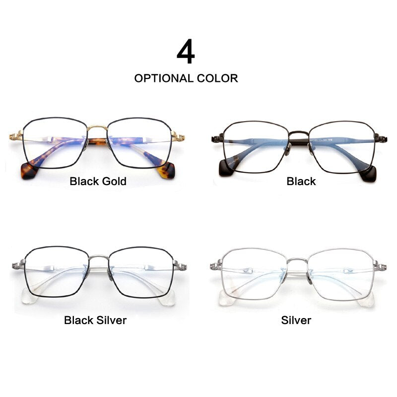 Muzz Unisex Full Rim Square Hand Crafted Titanium Acetate Frame Eyeglasses M1065 Full Rim Muzz